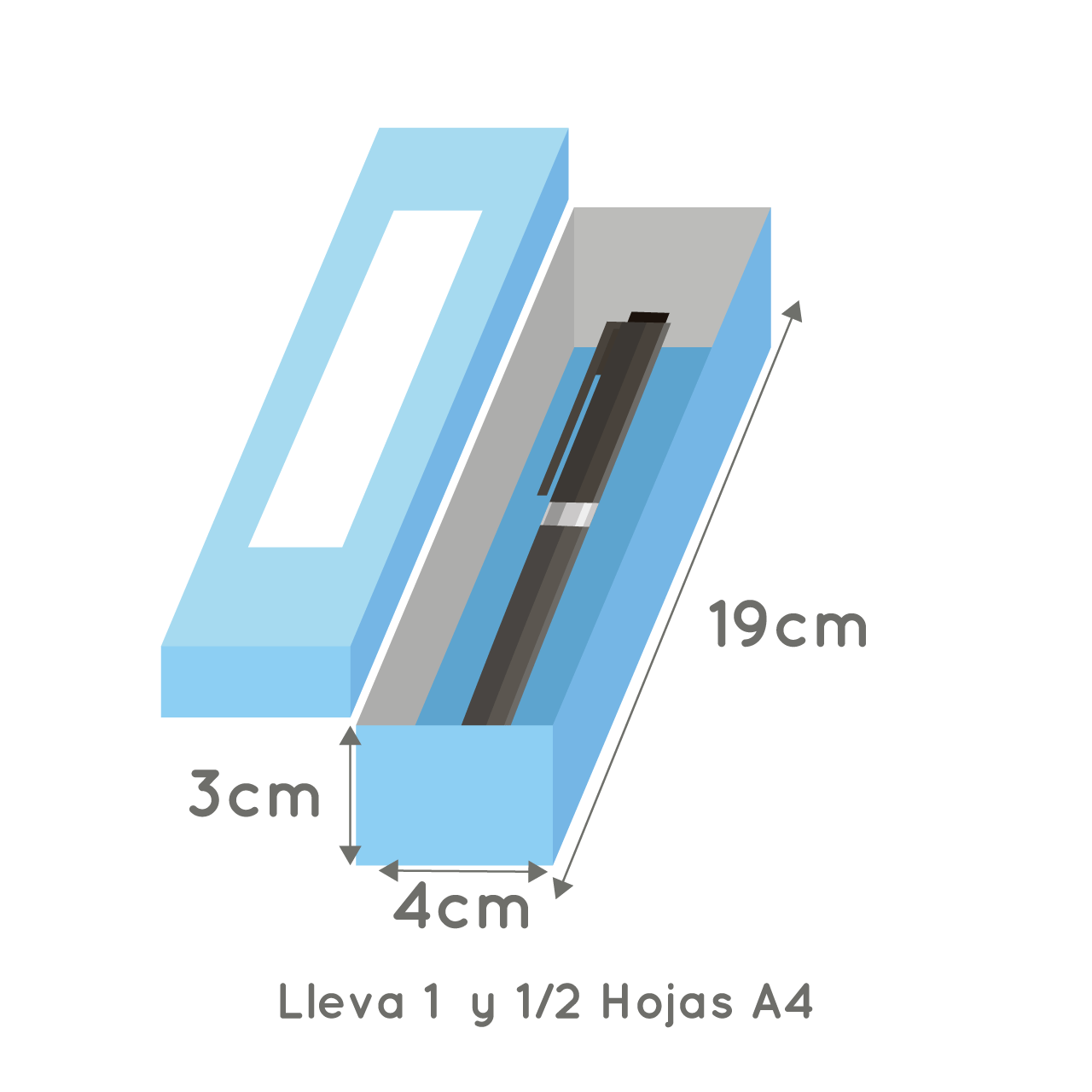 Molde Caja para lapicera con tapa ancha - Imagen 2