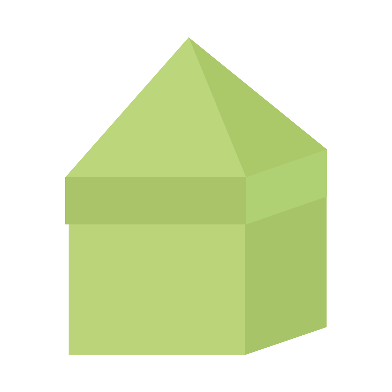 Molde caja casita carpita con techo de tapa recto