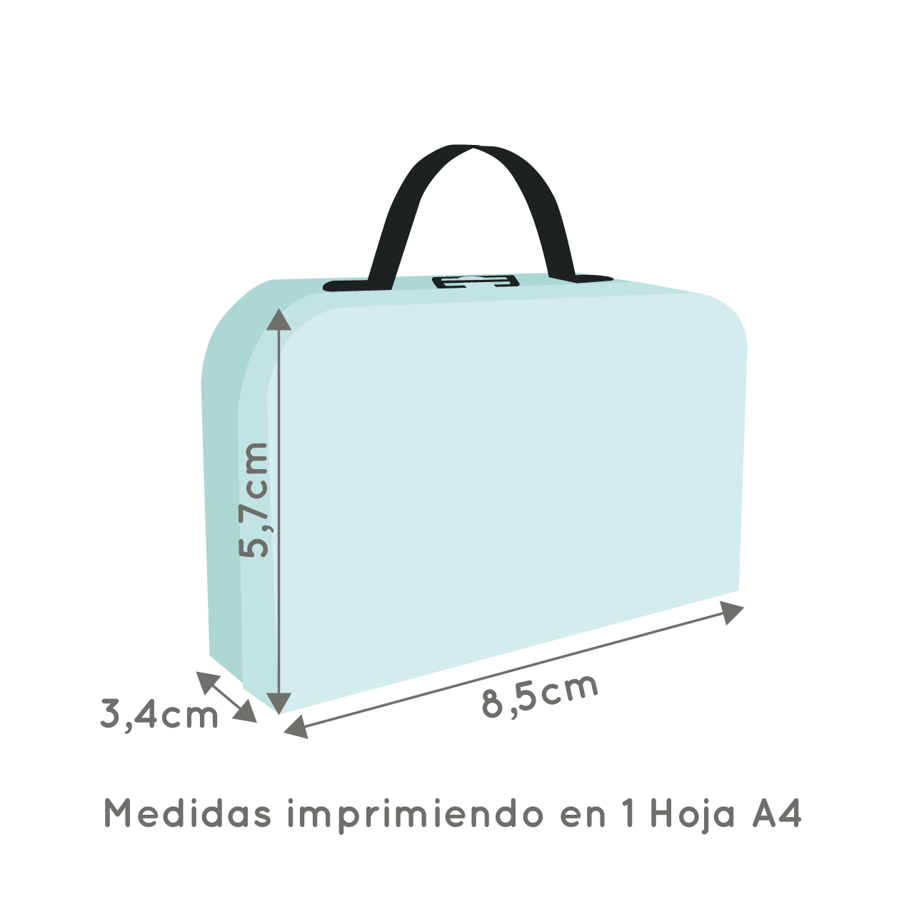 Molde caja valija maletin puntas redondeadas - Imagen 3