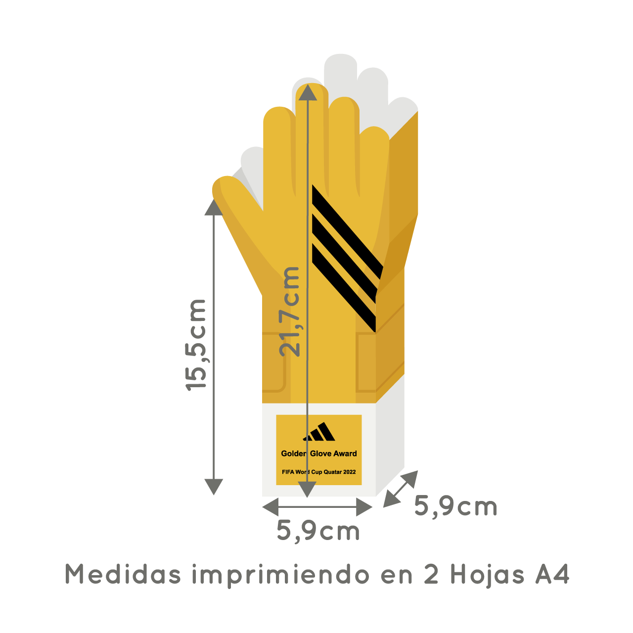 Molde caja trofeo guante mejor arquero - Imagen 3