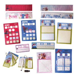 Kit tablas de suma resta multiplicación y reglas