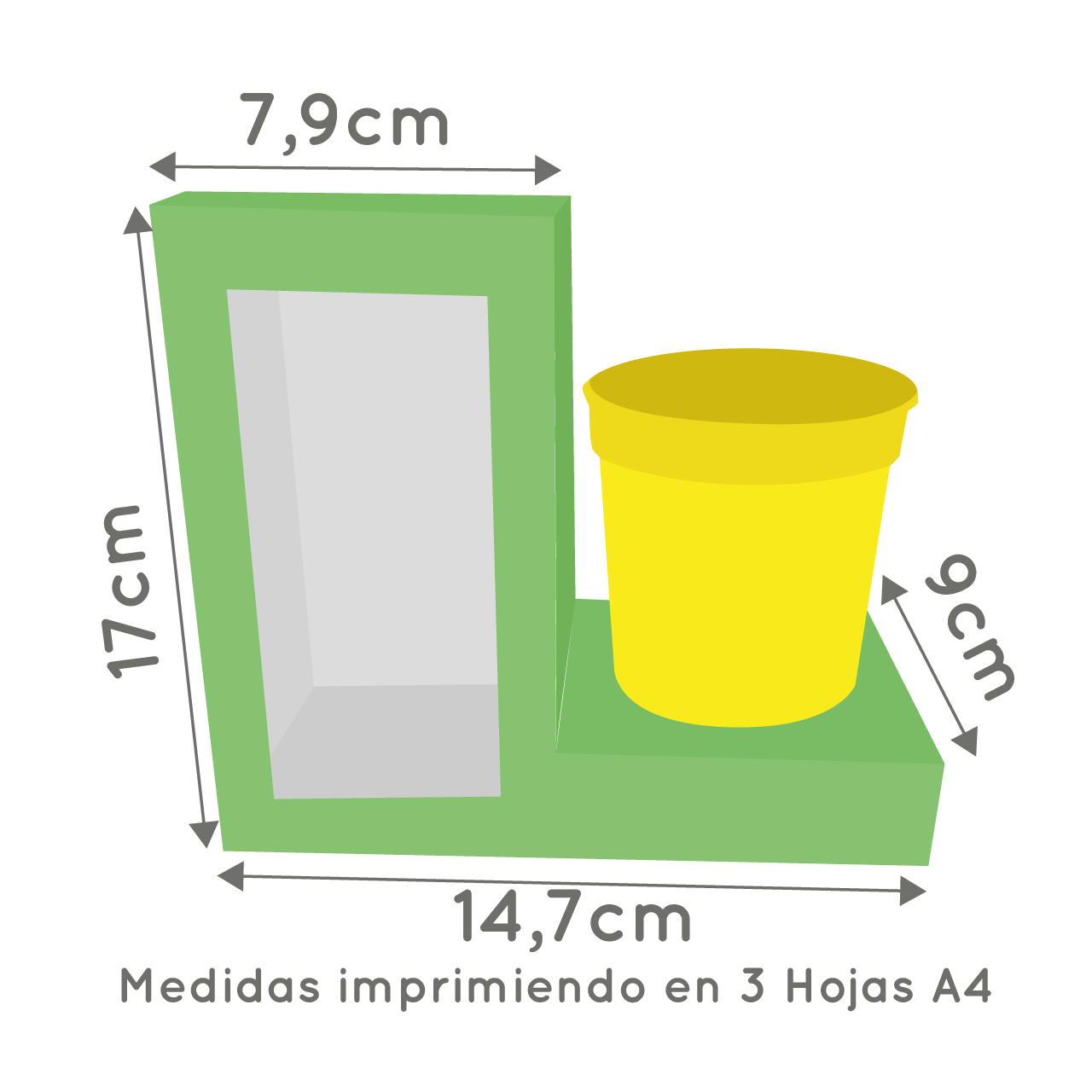 Molde caja para Vaso y sorpresas snack o golosinas - Imagen 2