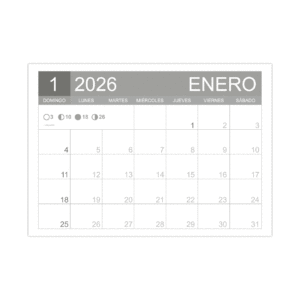 Calendario Almanaque organizador mensual A4