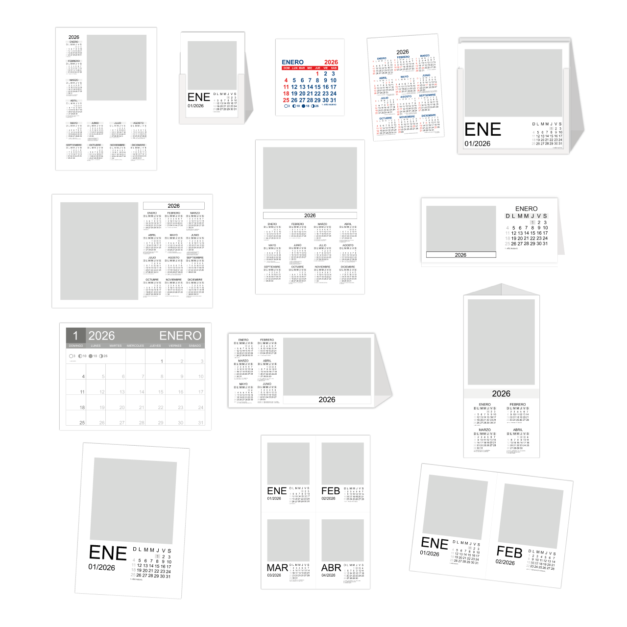 Pack todos los modelos de Calendarios Almanaques